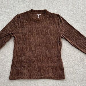 ESQUALO Ribbed Brown Top